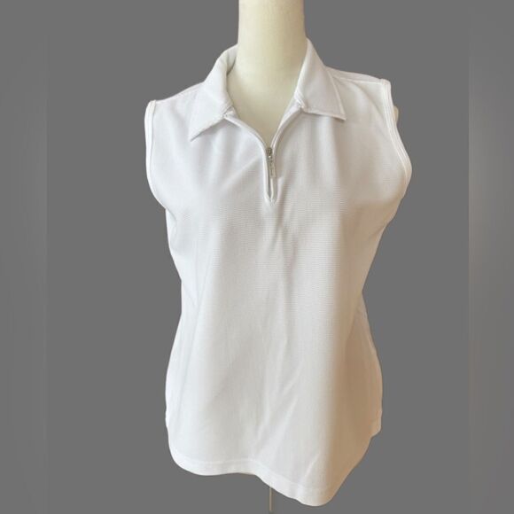 Lady fairway white quarter zip tank - Picture 1 of 7